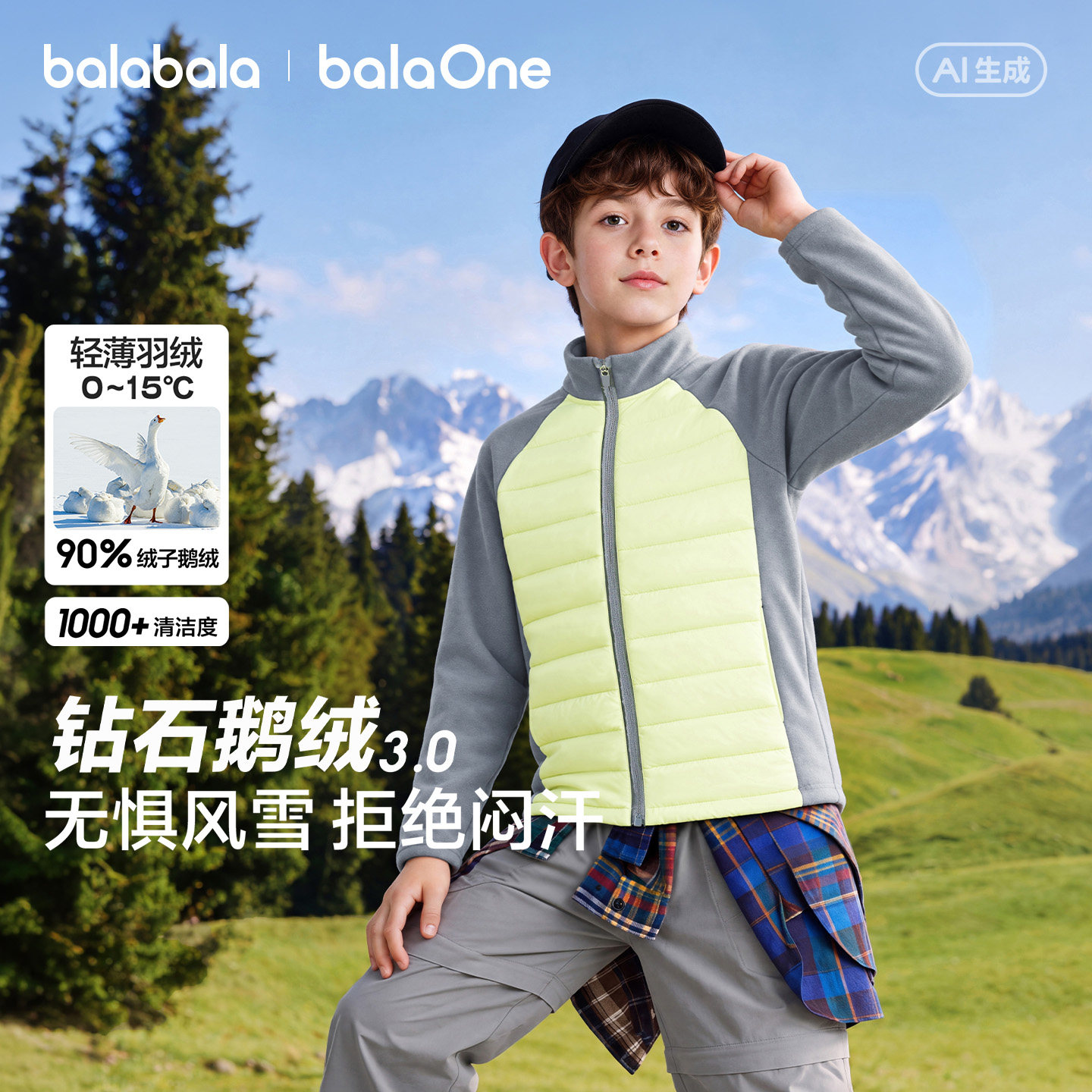 巴拉巴拉宝宝羽绒服儿童运动外套
