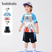 巴拉巴拉男童短袖 童装 套装 新款 儿童速干两件套夏装 奥特曼商场同款