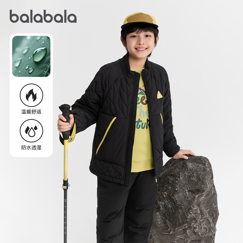 巴拉巴拉棉服男童外套撞色拼接潮