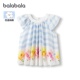 童装 巴拉巴拉女童衬衫 小童宝宝纯棉衬衣儿童条纹上衣圆领透气夏装