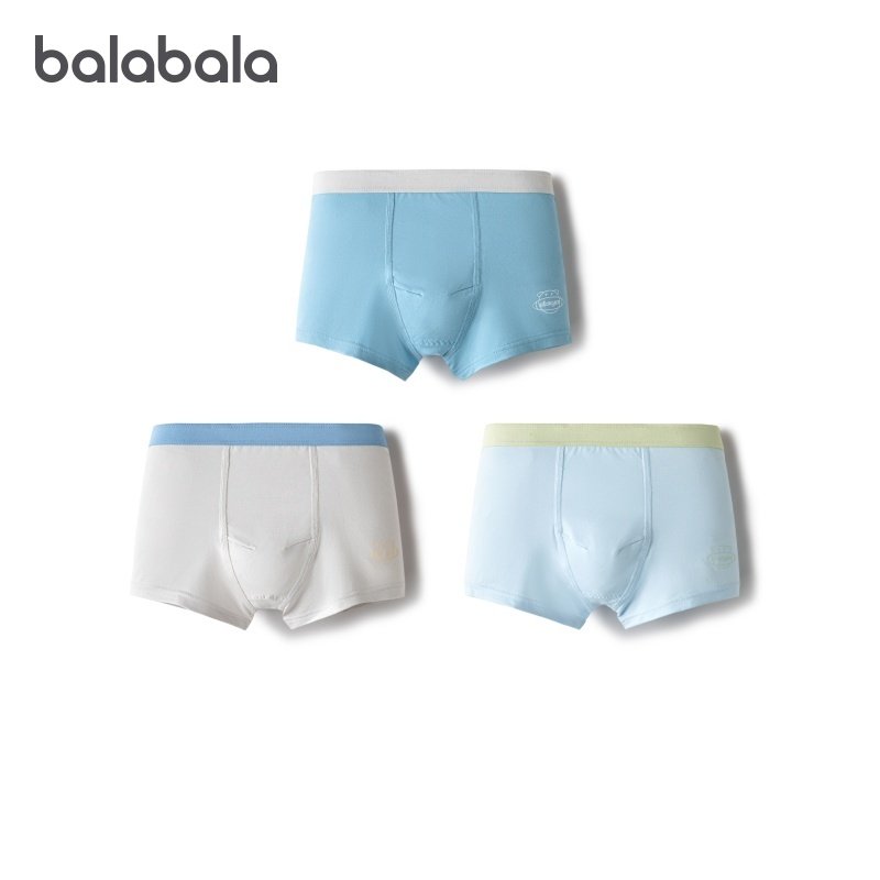 巴拉巴拉男童内裤棉平角小大童四角短裤抗菌不夹P速干透气三条装,童装/婴儿装/亲子装,内裤,淘宝优惠券,粉丝福利购,淘宝优惠卷