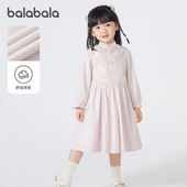 国风泡泡袖 裙子2025秋装 新款 巴拉巴拉女童连衣裙儿童新中式 童装 潮