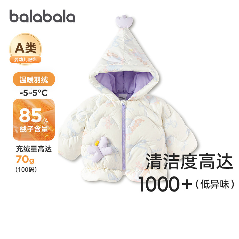 巴拉巴拉女童羽绒服宝宝厚款外套