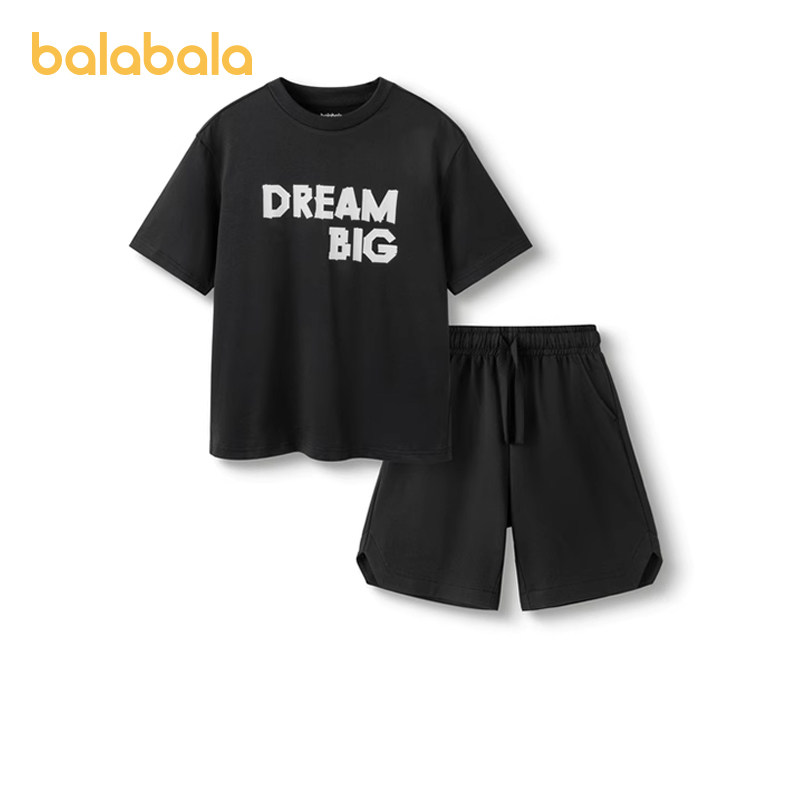巴拉巴拉男童女童运动套装大童短袖两件套儿童薄款夏装新款童装潮