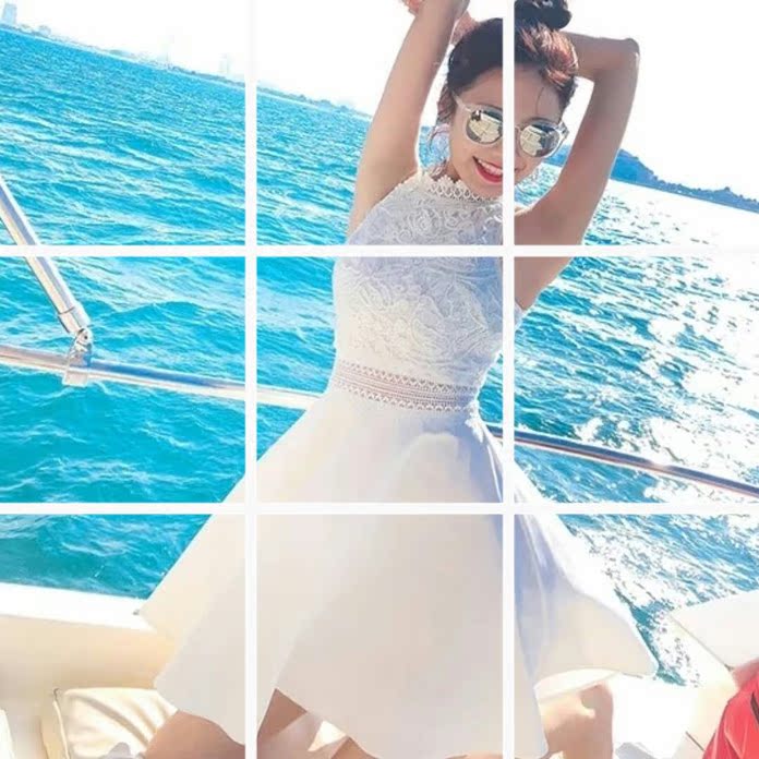 夏裝2018新款女時尚修生連衣裙海邊度假裝可愛淑女裝