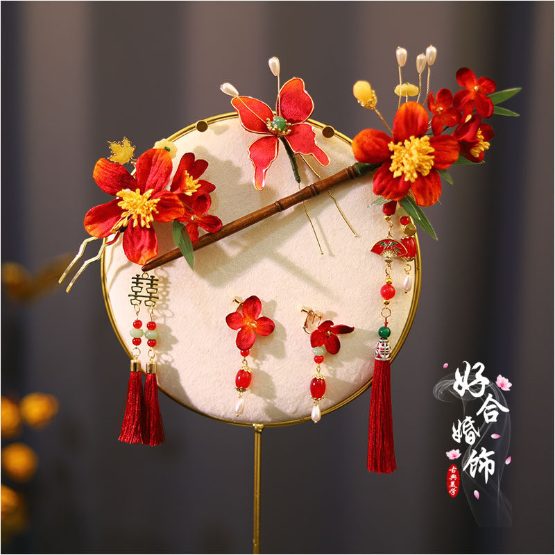 新款结婚花朵百搭礼服汉服头饰