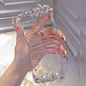 三星zflip7手机壳套边框zflip6新款女全包爆闪z5高级质感奢华定制粘水钻石z4折叠外屏透明硬创意薄原创可爱