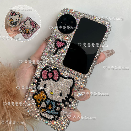 OPPOfind n3 flipKT猫懒懒手机壳新款n2flip保护套小众折叠屏水钻挂链手提奢华女款韩国可爱网红定制diy高级