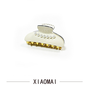 法式优雅 经典亚历山大旺多姆金中大号抓夹盘发头饰水钻珍珠发卡