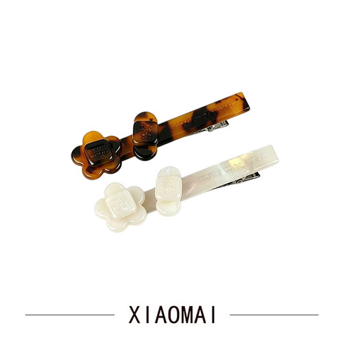 法式新款醋酸小花朵发夹 werwer同款花朵蝴蝶结刘海夹鸭嘴夹边夹
