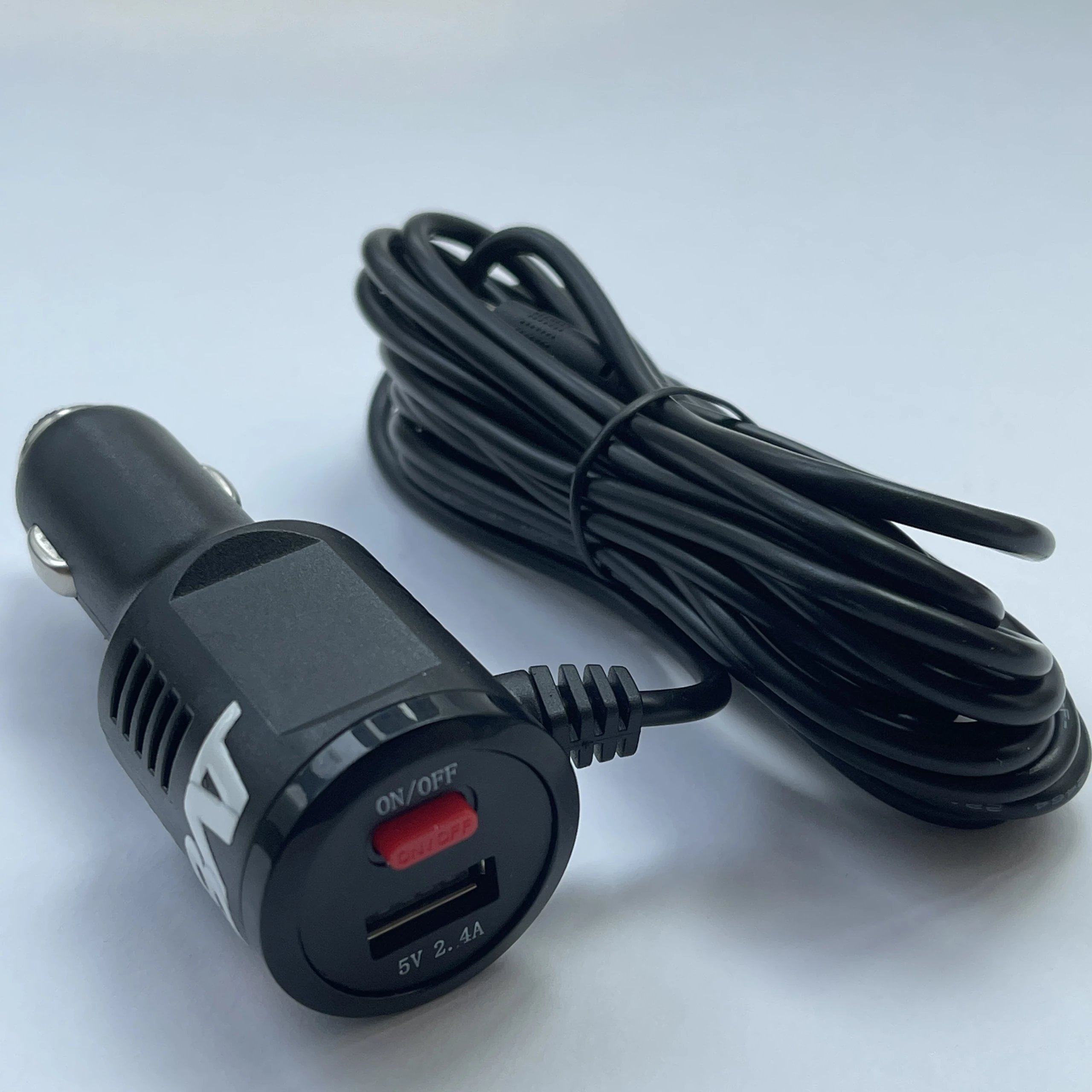 点烟器加长取电线3米 带开关 USB供电口