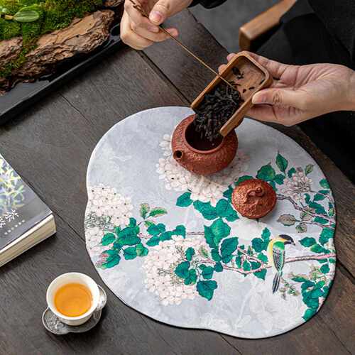 新中式茶席干泡台壶承布艺茶台