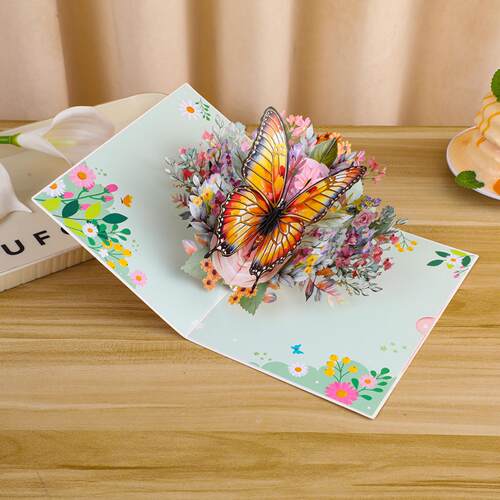 3D立体教师节蝴蝶系列贺卡纸雕