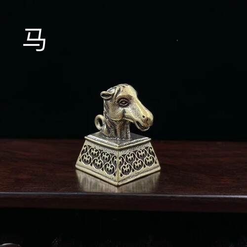 圆明园生古玩X00916铜器十二兽首黄铜印章件龙摆鼠肖兔龙蛇鸡狗属