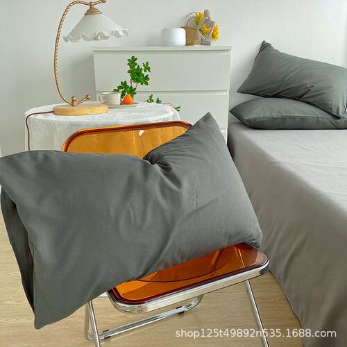 水洗棉枕套枕套日825式子口袋48x74cm纯色ins风床上用品寸尺芯可