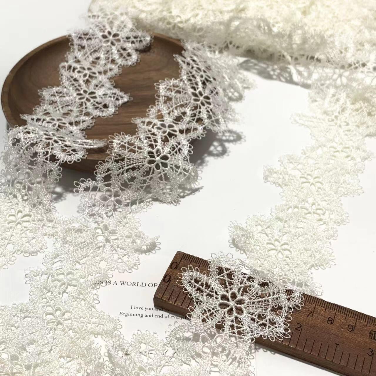 单531饰复本白色镂空雪花水溶蕾丝花日边旗袍设计DIY服布古艺G059