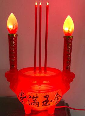 佑毅9843水晶电烛香炉7电子香炉炉 寸电香 佛灯蜡烛灯灯具 9843水