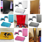 索尼PS5贴纸贴膜碳纤维 磨砂黑色电镀金光驱 ps5数字防刮拉丝银