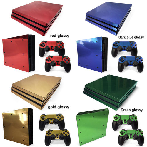PS4 PRO电镀机身贴 PRO游戏机彩贴 金色电镀 全包贴纸保护膜