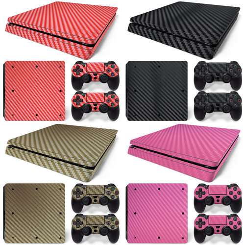 PS4 slim 游戏机贴纸 碳纤维贴纸 carbon fiber卡通Skin Sticker