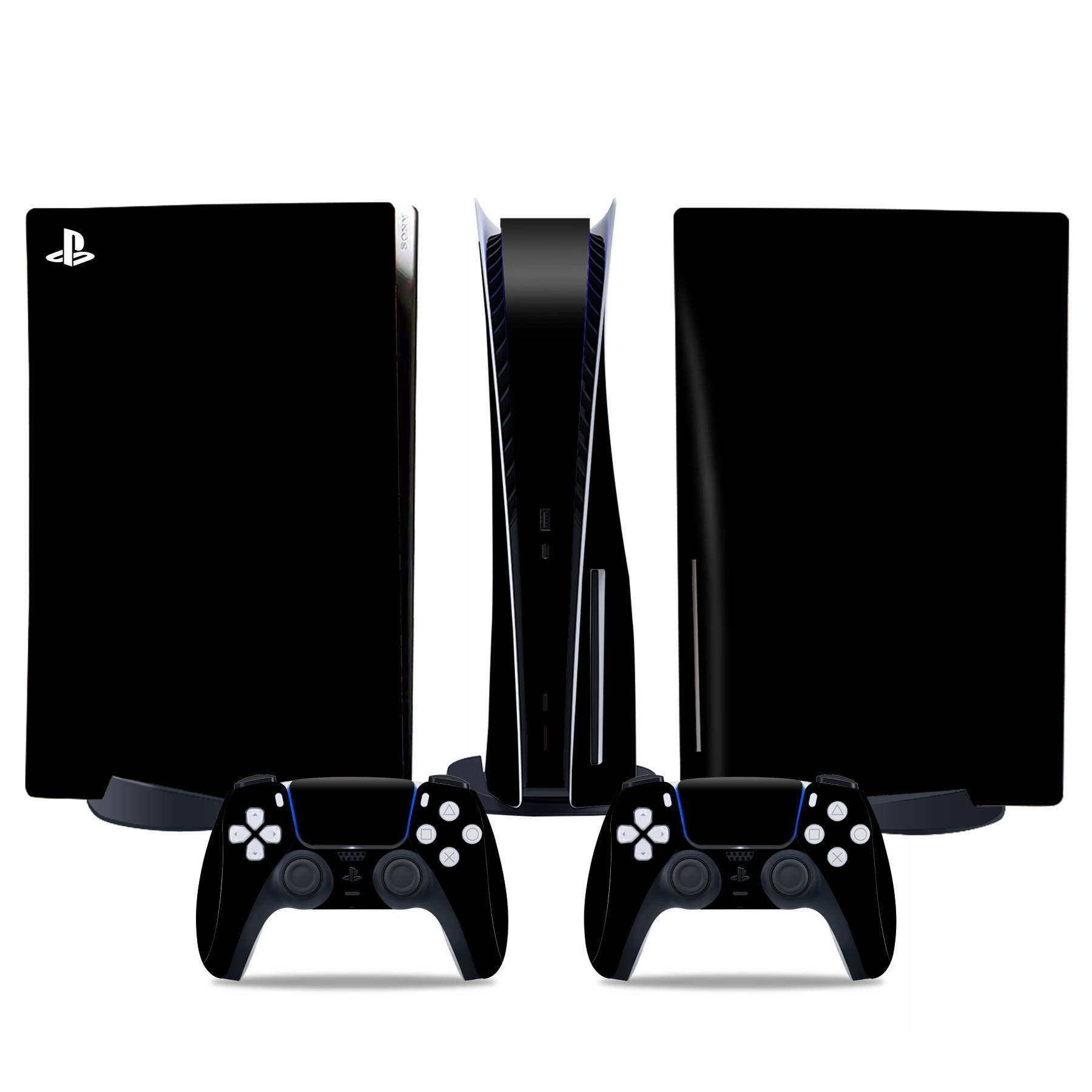 PS5 Disk光驱版游戏机全身贴纸 数字版纯色贴纸 磨砂黑 创意贴纸