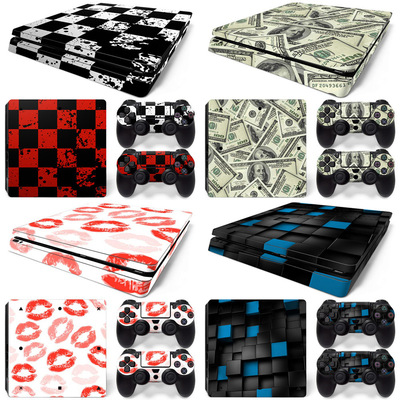 PS4 Slim 游戏机全身贴纸 炫酷全身贴彩膜  中性贴纸 kiss外贸款