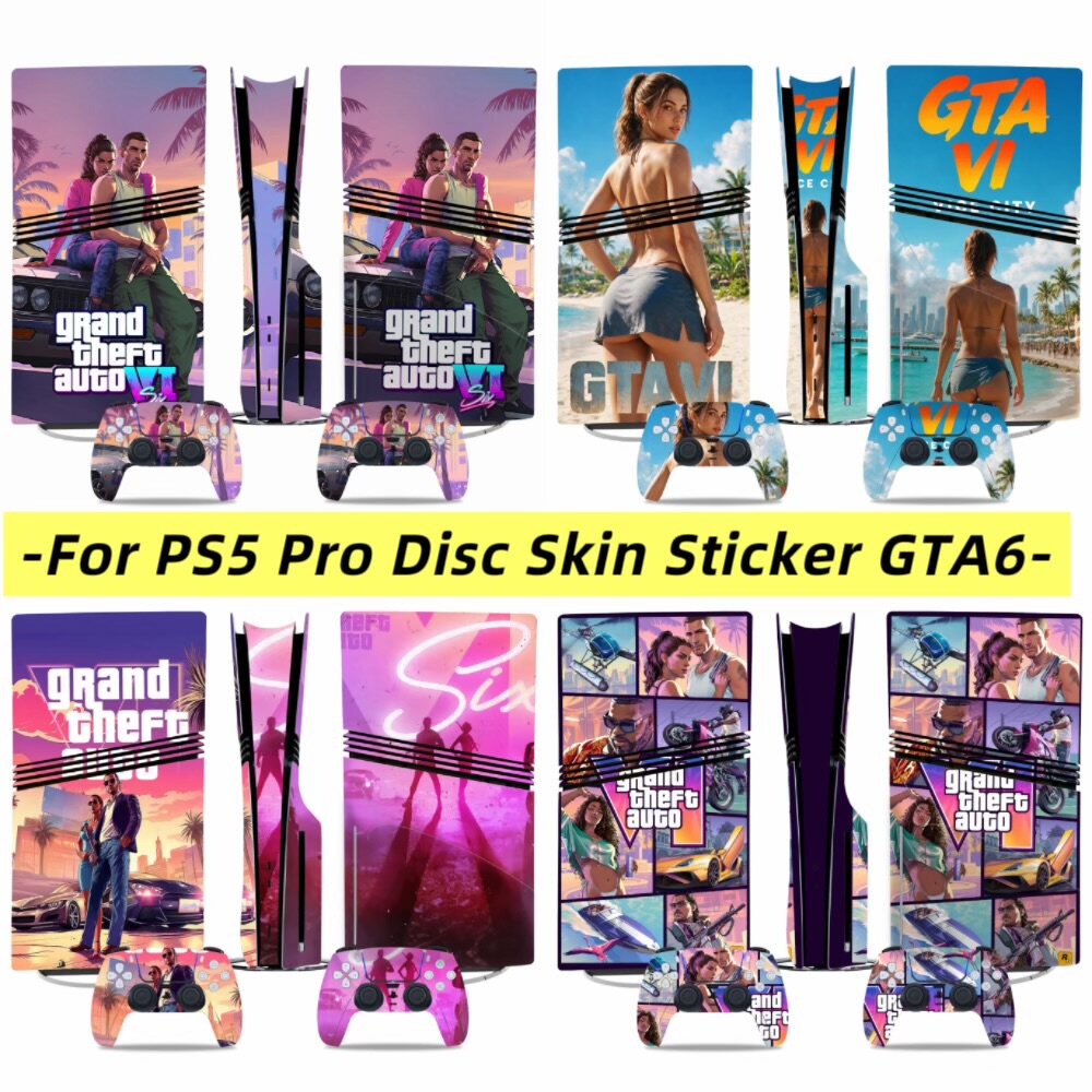 适用PS5 Pro主机贴膜GTA6贴纸光驱版PS5PRO游戏机贴纸GTA6保护膜