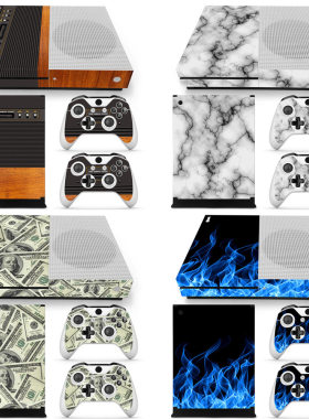 xbox one s贴膜彩贴游戏迷彩贴纸 豹纹火焰大理石 手柄贴膜保护膜