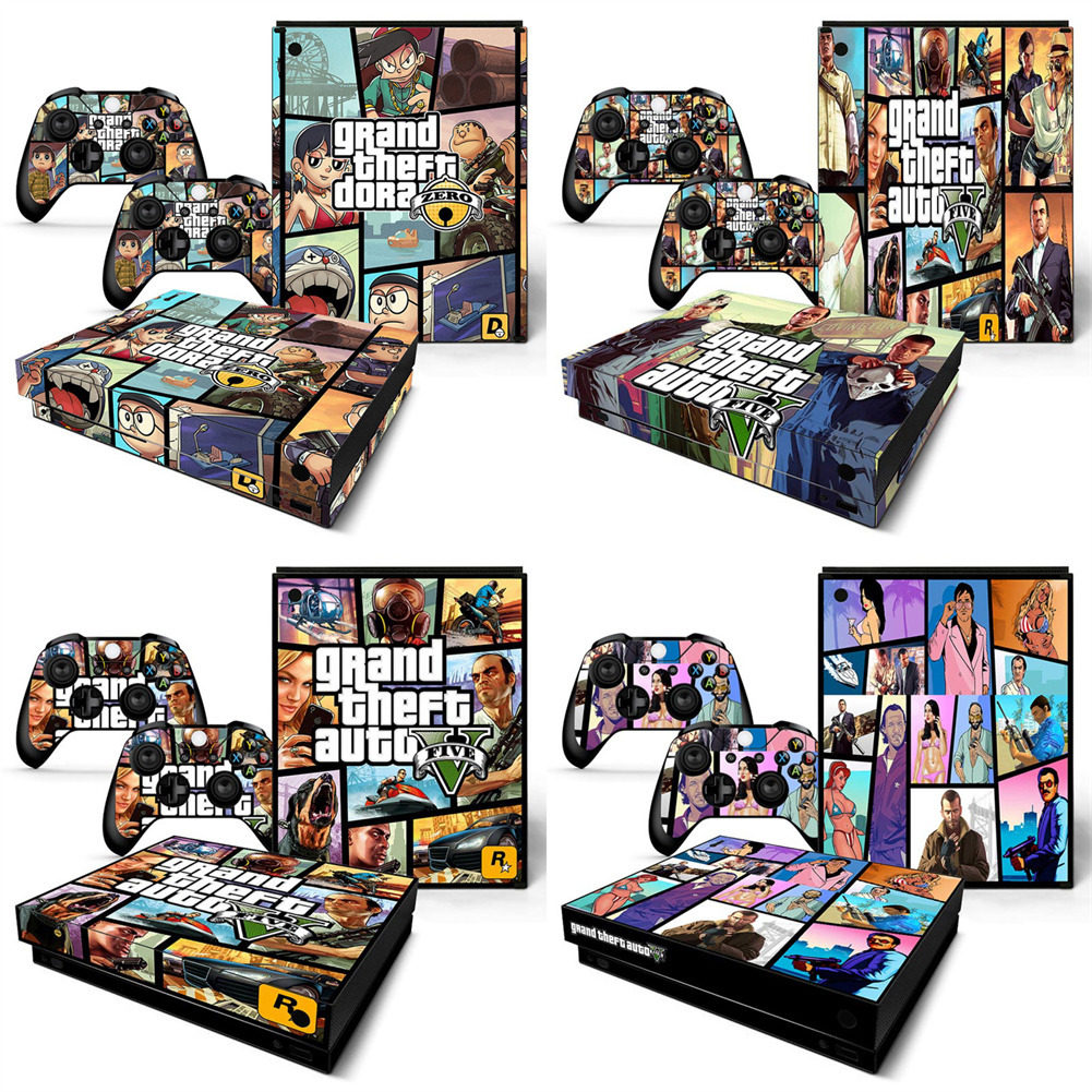 XBOX ONE X贴纸游戏机手柄主机保护 GTA贴纸中间外壳贴纸侧边防刮