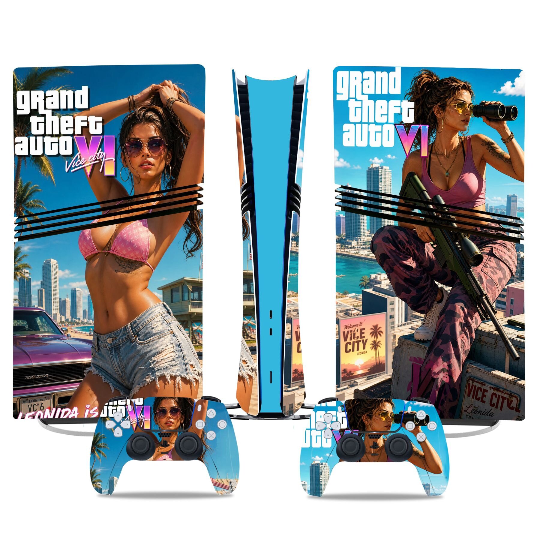 适用PS5 Pro主机贴膜GTA6贴纸数字版PS5PRO游戏机贴纸GTA6保护膜