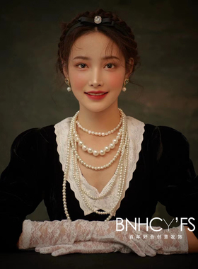 新款珍珠手工项链婚纱旗袍配饰