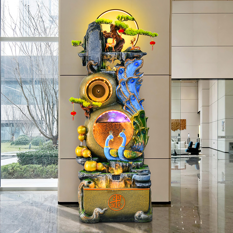 日进斗金假山流水喷泉招财风水轮落地水景摆件办公室开业乔迁送礼