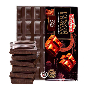 进口黑巧克力俄罗斯胜利品牌72%85%100%低糖纯巧克力休闲零食100g