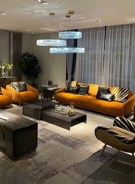 意式轻奢真皮沙发卡瓦利cavalli沙发别墅大平层客厅设计师沙发