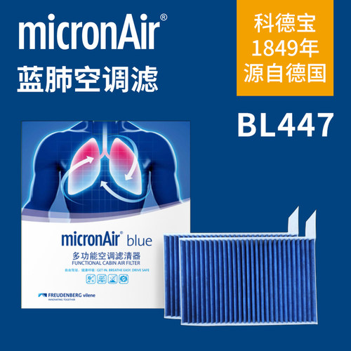 micronair科德宝BL447-2适配小米 SU7 YU7蓝肺空调滤芯 2片装