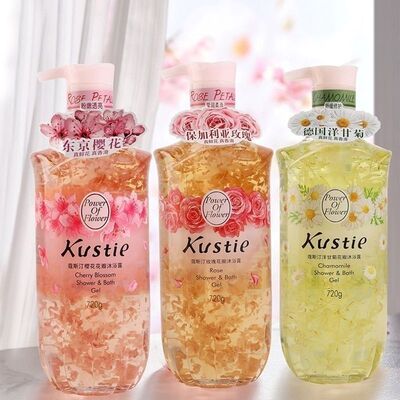 屈臣氏蔻斯汀kustie花瓣沐浴露香氛樱花玫瑰清新沐浴乳正品保证女