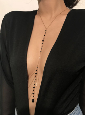 水晶流苏身体链  欧美时尚风性感比基尼海滩度假衣饰链body chain