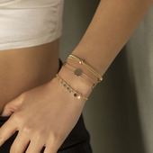 3件套流苏亮片金属手链套装 欧美个性 简约旅行照相馆拍照搭配饰品