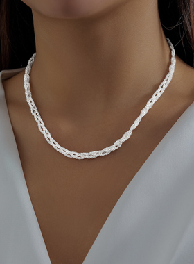 金属编织毛毛虫手链项链