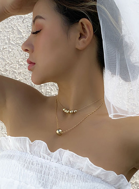 简约2件套CCB珠子项链套装