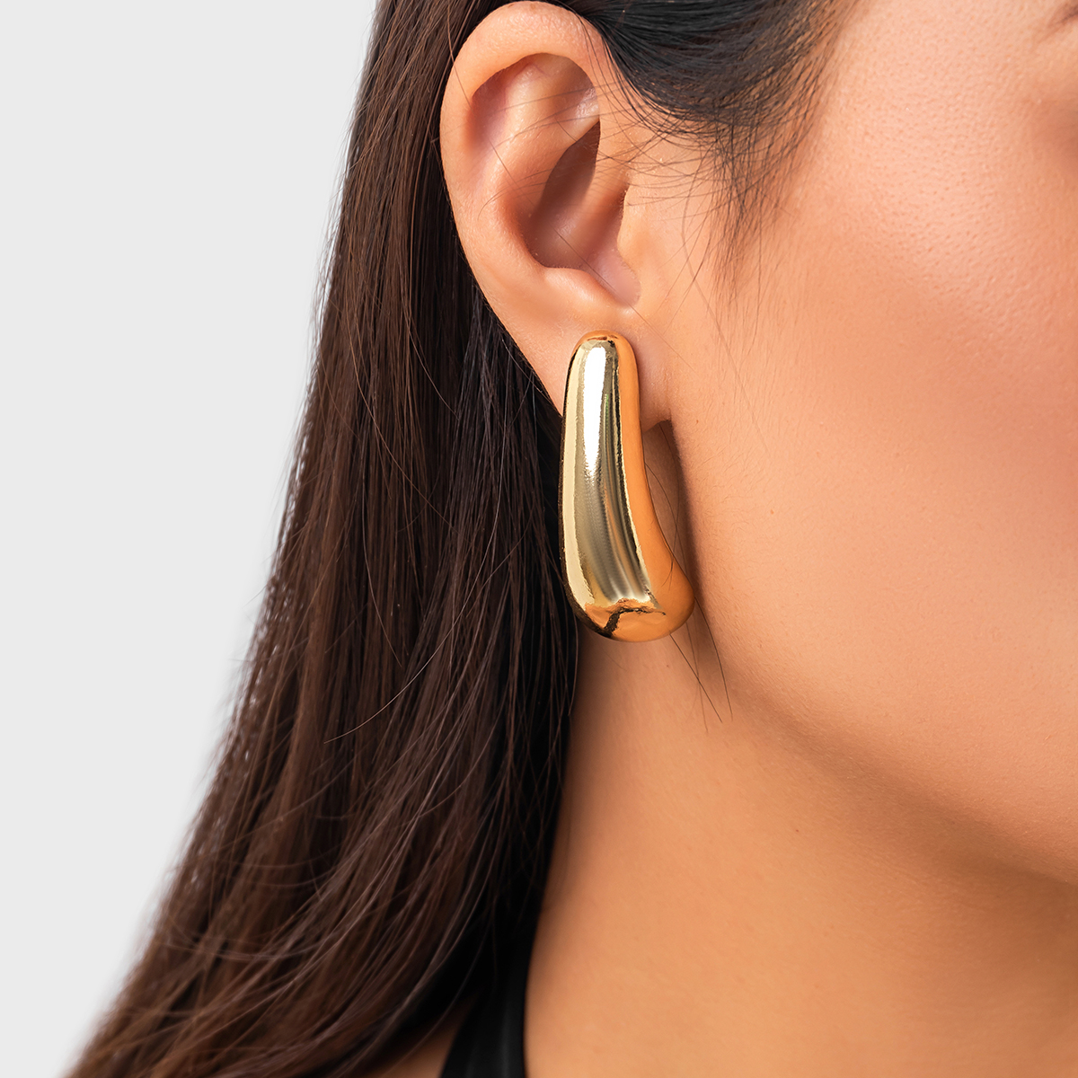 时尚小众简约金属弧形耳钉