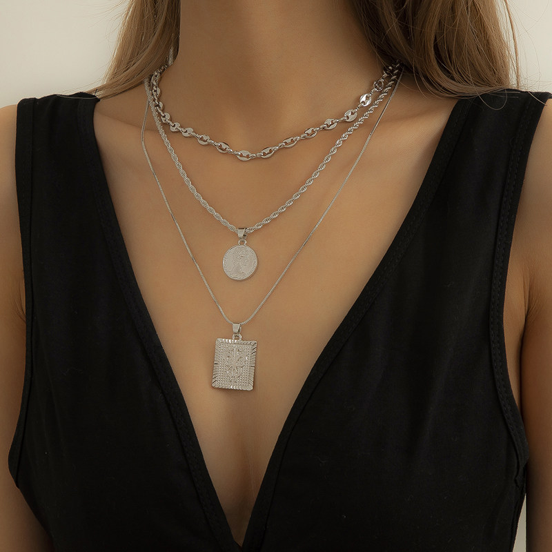 3条可单戴 多层项链女夏季网红潮叠戴个性小众设计人像吊坠锁骨链,饰品/流行首饰/时尚饰品新,项链,淘宝优惠券,粉丝福利购,淘宝优惠卷