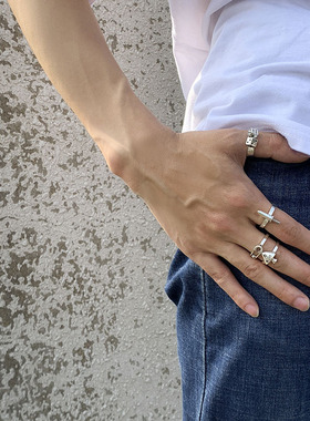 男士匕首蘑菇筛子4件套戒指套装