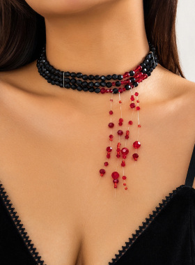 小众设计流苏水晶项链