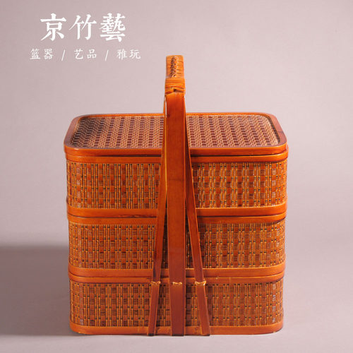 竹编手提篮竹编篮子京竹艺