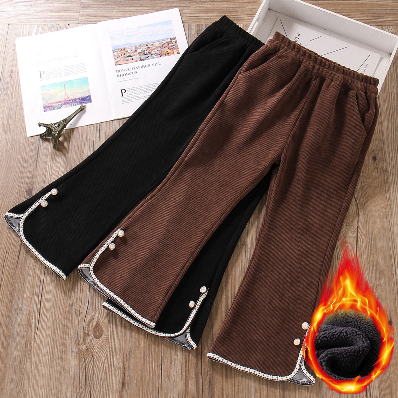 女童灯芯绒喇叭裤秋冬季裤子