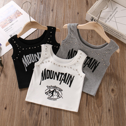 女童铆钉潮酷外穿背心吊带夏T恤