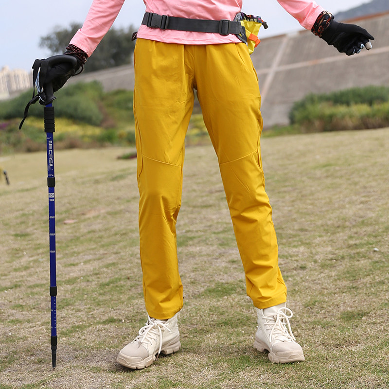春秋户外速干裤女 夏季薄款透气耐磨弹力快干徒步运动登山长裤女