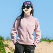 户外抓绒衣加绒上衣双面绒外套女立领开衫 加厚保暖立领摇粒绒卫衣