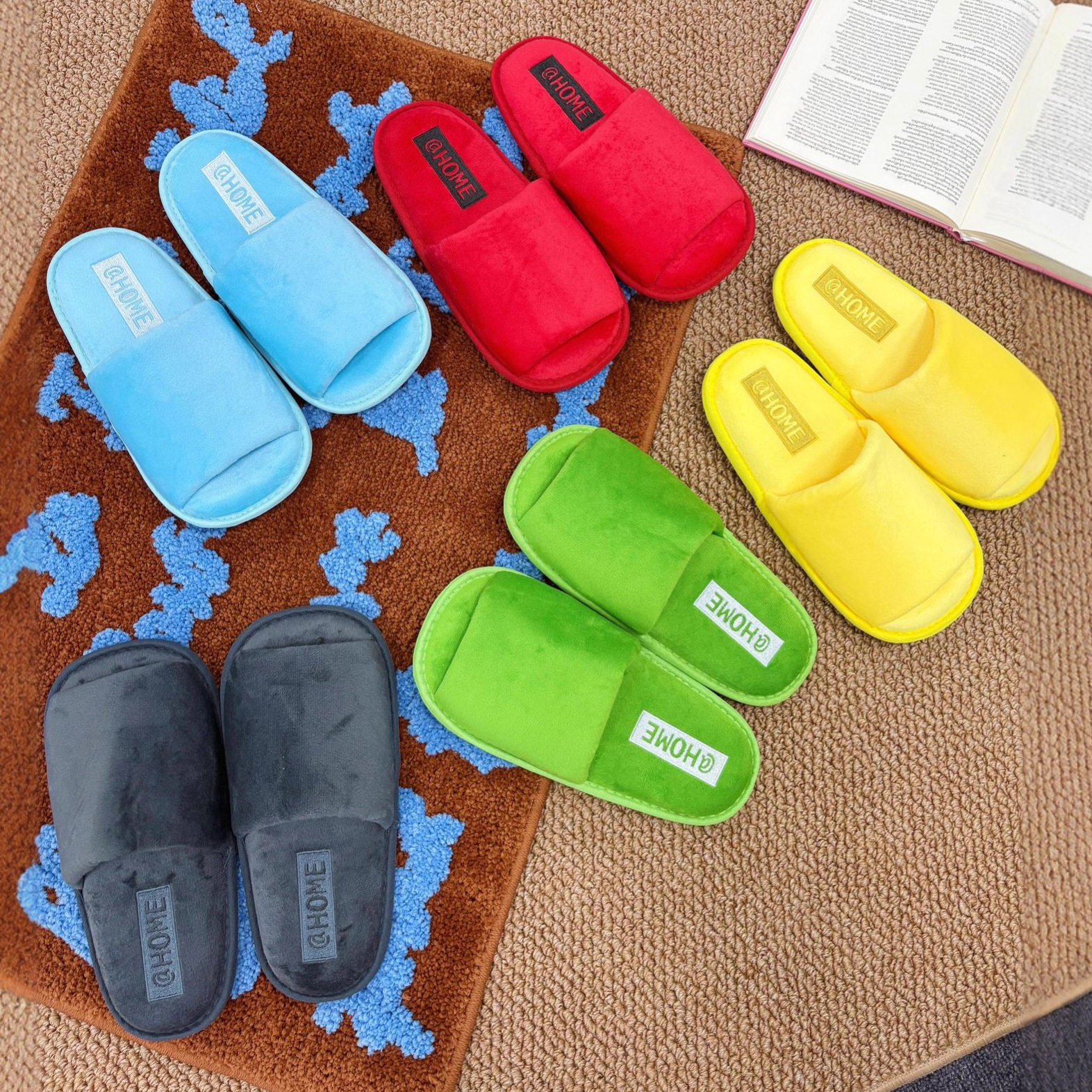 ins风小红书爆款记忆海绵防滑轻便家居拖鞋室内方头拖鞋